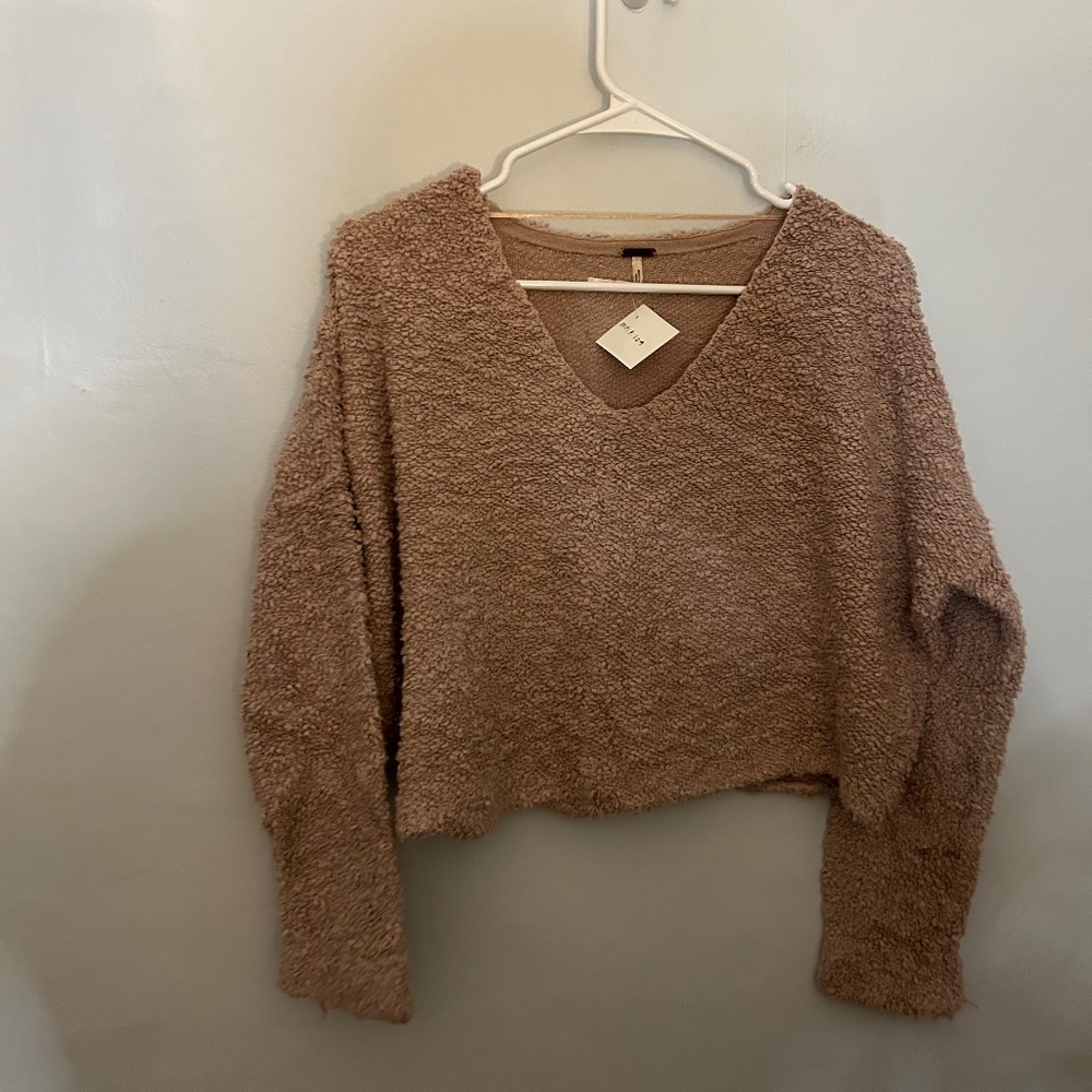 Free People cropped popcorn sweater